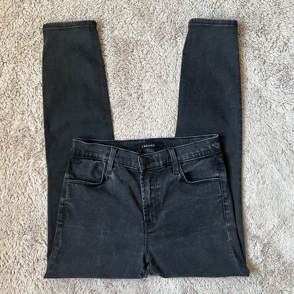 27🖤 J Brand High Rise Skinny Ankle Jean Leggings Sateen Gray Black Tencel